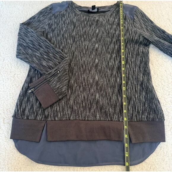 ANTHROPOLOGIE Greylin Textured Mixed Media Sweater Zip Cuffs Pleated Hem Fall S - Picture 7 of 9